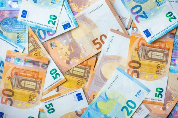 Euro money value 20 and 50 euro close up, Financial concept