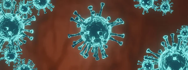 Chinese Virus 2019 Ncov Coronavirus Covid Virus Floating Cellular Environment — Stock Photo, Image