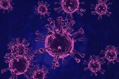 Açan covid-19, hücresel çevrede dolaşan koronavirüs salgını, virüs salgını, virüsün 3 boyutlu üretimi.