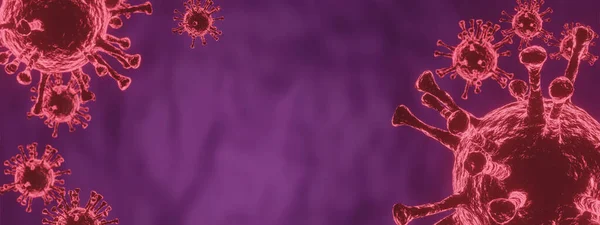 Blooming Covid Vírus Surto Coronavírus Flutuando Ambiente Celular Epidemia Doença — Fotografia de Stock