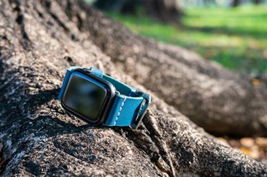 Hakiki mavi sığır derisi saat kayış el işçiliği çalışma nesnesi