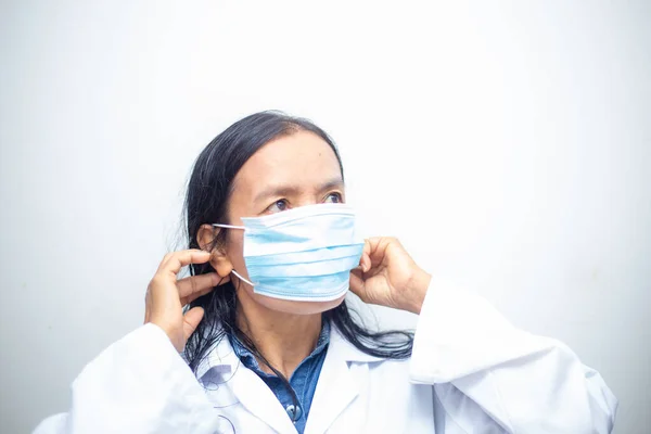Mujeres Asiáticas Mayores Que Usan Máscaras Kn95 Cubriéndose Boca Nariz —  Fotos de Stock