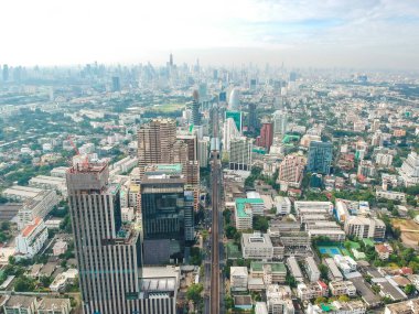 Bangkok, Tayland 'daki modern binanın şehir manzarası