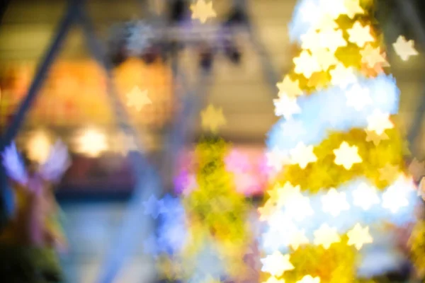 Rozmazané Vánoční Dekorace Světlé Pozadí Bokeh — Stock fotografie