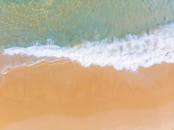 Αεροφωτογραφία Λευκή Αμμουδιά Παραλία Καλοκαιρινές Διακοπές — Φωτογραφία Αρχείου