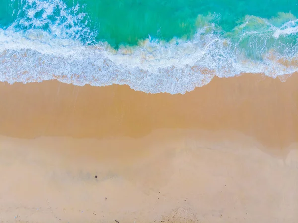 Weißer Sand Strand Türkis Meer Welle Luftbild Kopie Raum Phuket — Stockfoto