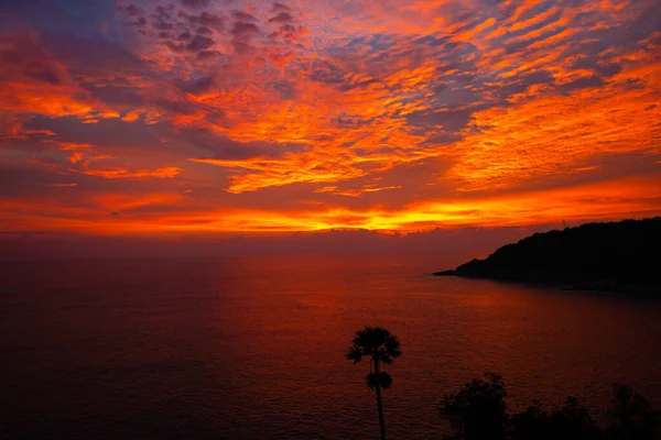 Meer Küste Sonnenuntergang Himmel Mit Wolken Natur Landschaft — Stockfoto