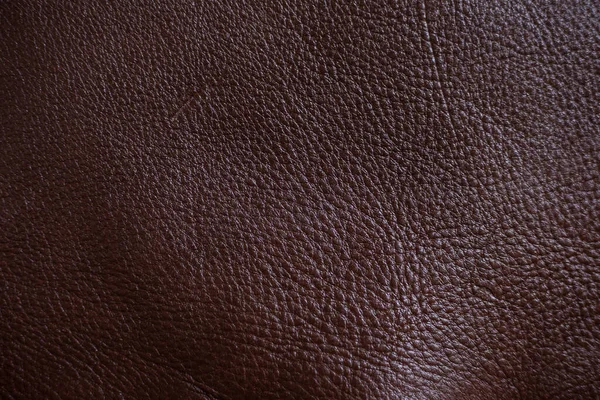 Brown Genuine Full Grain Leather Texture Raw Background — Stock Photo, Image