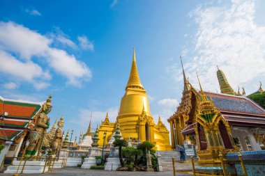 Bangkok, Tayland 'daki Büyük Saray Buda Tapınağı' nın Altın Mimarisi