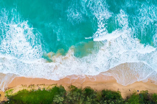 Ola Hermosa Playa Mar Con Vista Aérea Árbol Verde — Foto de Stock