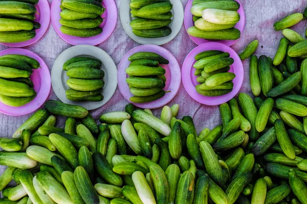 Cucumber vegetable background sell in local market, Vegetable object