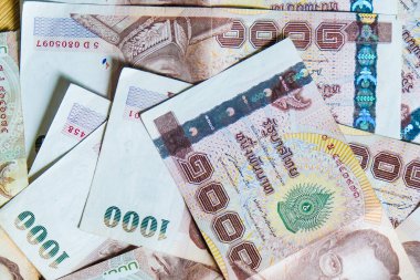 Tayland para notu arka plan istifleme, iş konsepti olarak kullanılıyor