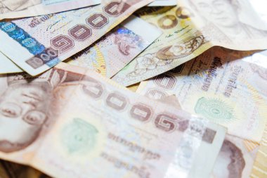 Tayland para notu arka plan istifleme, iş konsepti olarak kullanılıyor