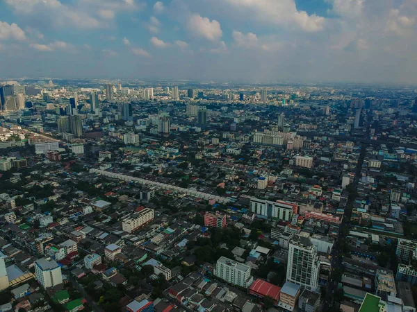 Μπανγκόκ Πόλη Κτίριο Επιχειρηματική Περιοχή Ουρανό Σύννεφο Εναέρια Άποψη Ταϊλάνδη — Φωτογραφία Αρχείου