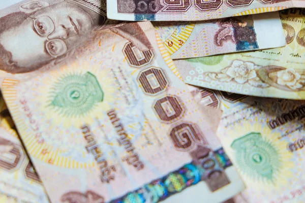 Nota Dinero Tailandés Utilizando Como Apilamiento Fondo Concepto Negocio — Foto de Stock