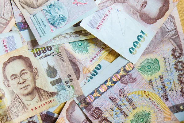 Nota Dinero Tailandés Utilizando Como Apilamiento Fondo Concepto Negocio — Foto de Stock