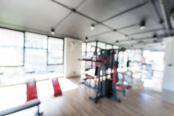 Abstrato Desfocado Sala Fitness Com Muitos Tipos Máquina Conceito Saudável — Fotografia de Stock