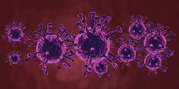 Blooming Covid Virusul Epidemiei Coronavirus Plutind Mediul Celular Epidemia Boli — Fotografie, imagine de stoc