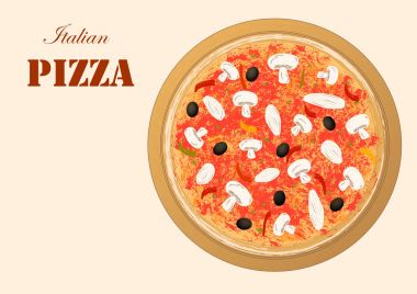 İtalyan pizza görüntü yatay menü veya tarifi veya pizza teslim için