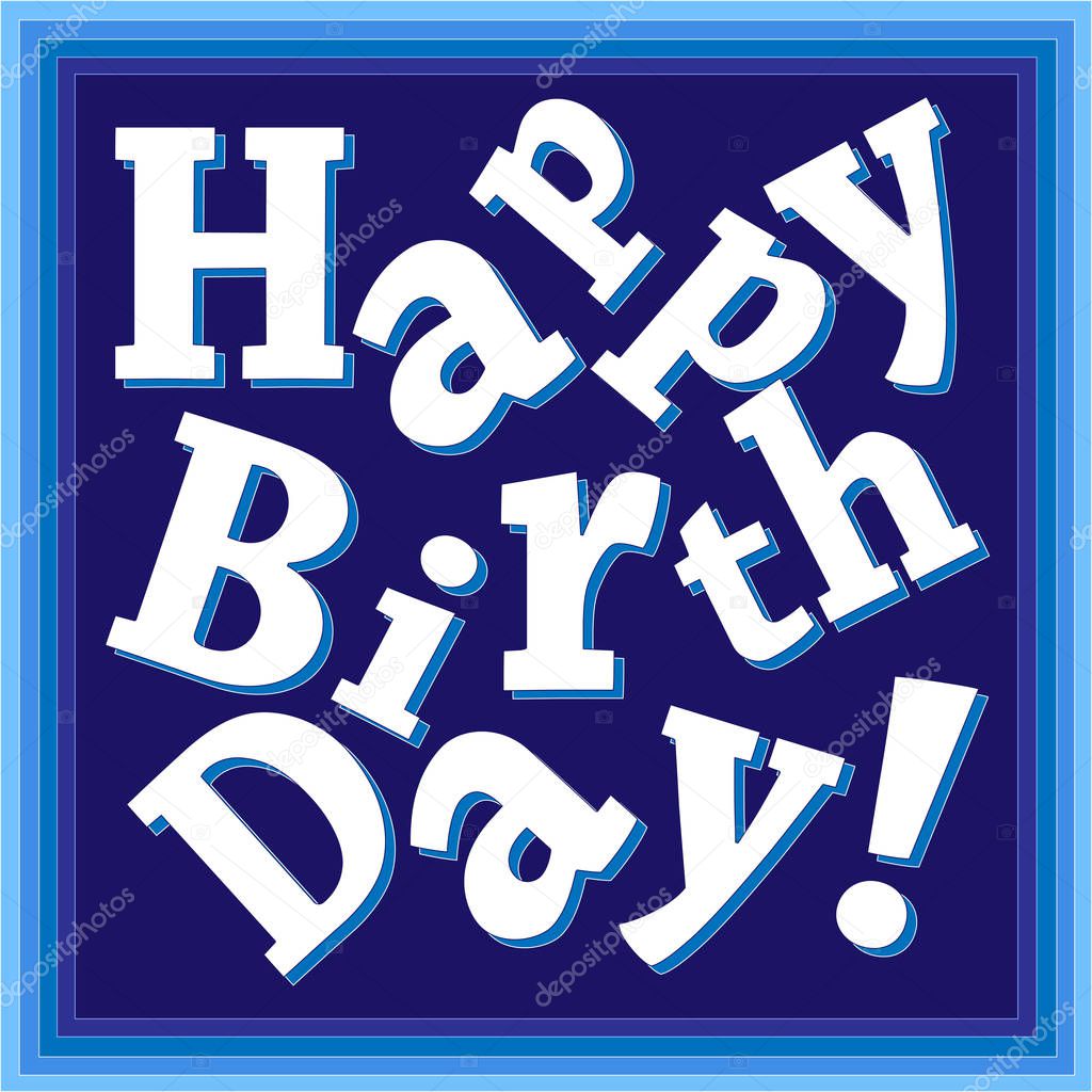 Happy birthday blue greeting card for boys broken print 