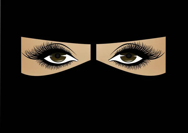 フルフレーム 水平ベクトル図にヒジャーブ クローズ アップで美しいイスラム教徒女性顔 — ストックベクタ