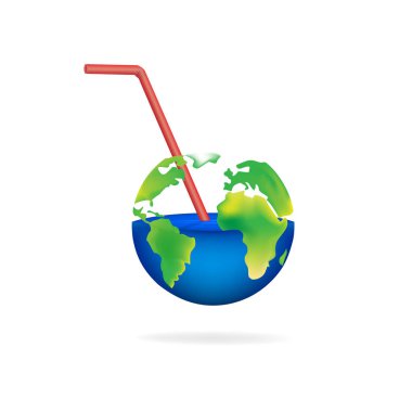 Beyaz arkaplan kare çiziminde izole edilmiş gezegen konsepti