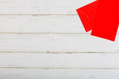 2020 yılındaki Çin aksesuarları ve Ay Yeni Yıl Festivali konsepti dekorasyonları. Tepede, en üstte. Boşluğu kopyala, şablon modellemesi