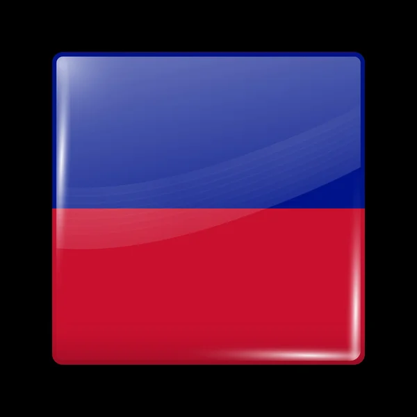Flag of Haiti. Glossy Icon Square Shape — Stock Vector