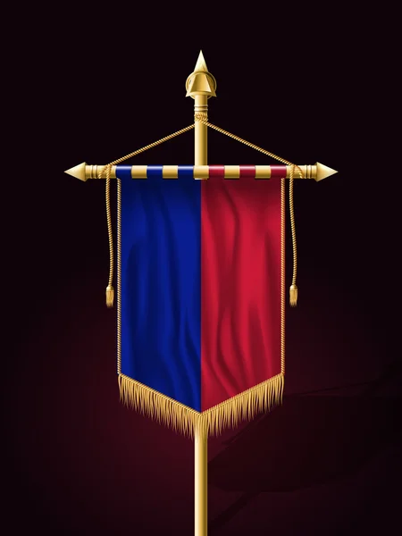 Haitská vlajka. Slavnostní Banner vertikální vlajka se stožár — Stockový vektor