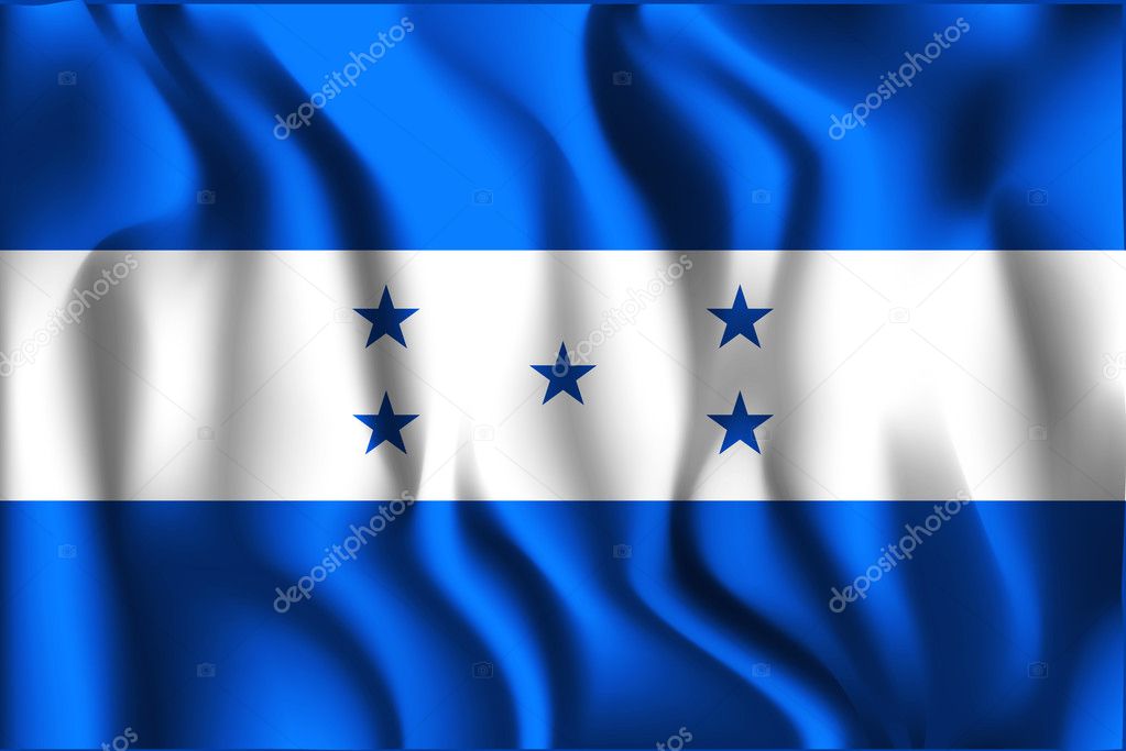 Flag of Honduras. Rectangular Shaped Icon