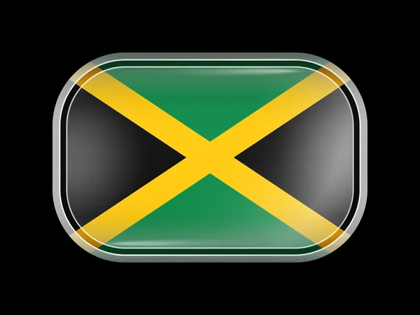 Bandera de Jamaica. Forma rectangular con esquinas redondeadas — Archivo Imágenes Vectoriales