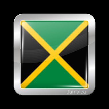 Jamaika bayrağı. Metal simgesi kare şekli