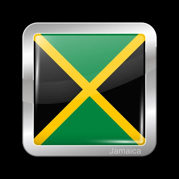 Flagga av Jamaica. Metal ikon formen — Stock vektor