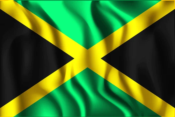 Bandera de Jamaica. Icono de forma rectangular — Vector de stock