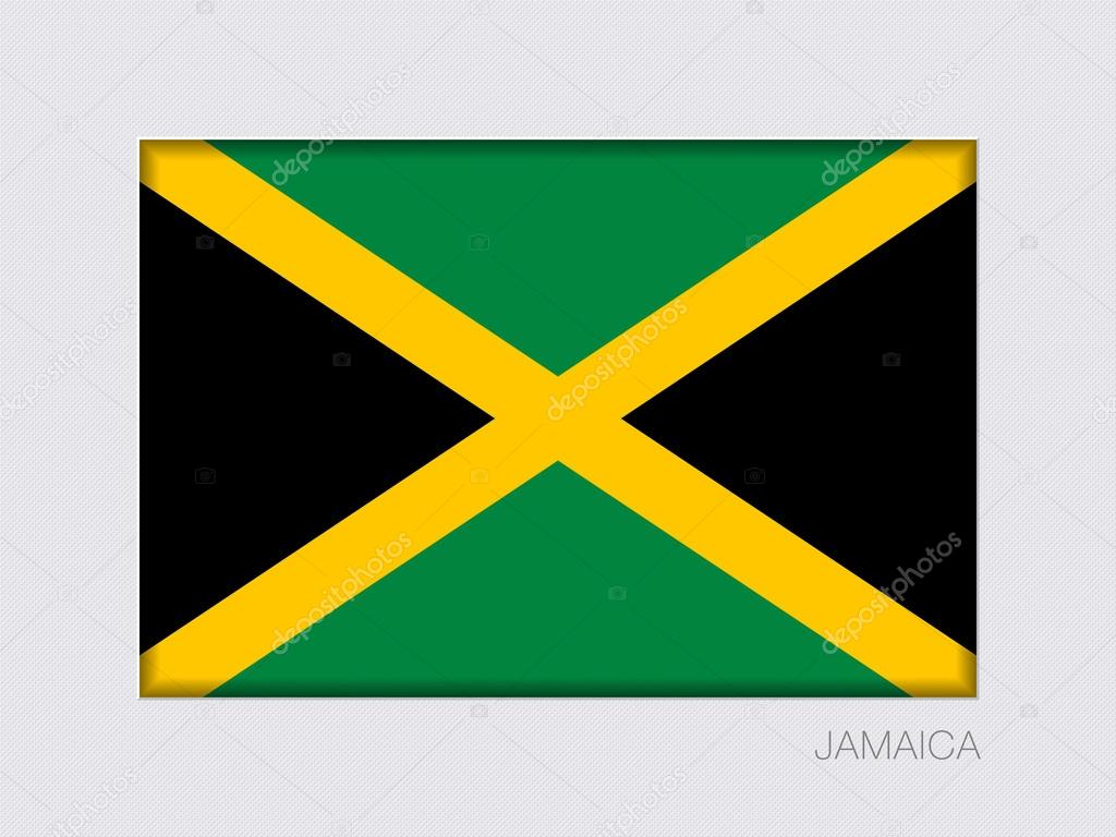 Flag Of Jamaica Rectangular Official Flag Aspect Ratio 2 To 3 Under Gray Cardboard With Inner Shadow Premium Vector In Adobe Illustrator Ai Ai Format Encapsulated Postscript Eps Eps Format