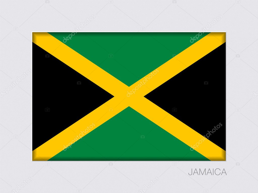 Flag Of Jamaica Rectangular Official Flag Aspect Ratio 2 To 3 Under Gray Cardboard With Inner Shadow Premium Vector In Adobe Illustrator Ai Ai Format Encapsulated Postscript Eps Eps Format