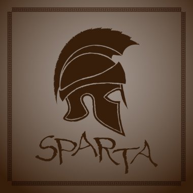 Bir sorguç antik Yunan kask siluet