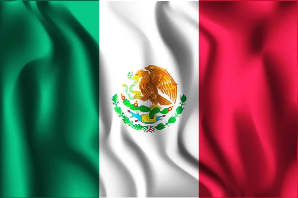 Bandiera del Messico. Rapporto di aspetto 2 a 3 — Vettoriale Stock