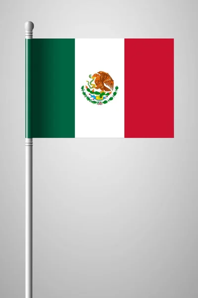 Flagge Mexikos. Nationalflagge am Fahnenmast — Stockvektor
