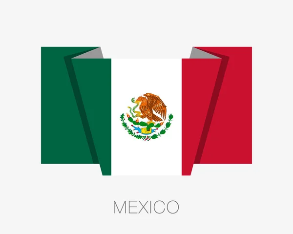 Flagge Mexikos. flache Ikone schwenkt Flagge — Stockvektor