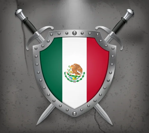 Bandeira do México. Vetor de fundo medieval —  Vetores de Stock