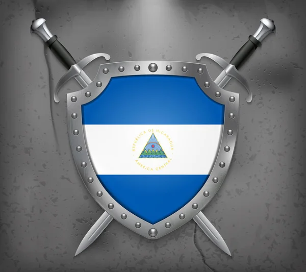 Flag of Nicaragua. Vector Medieval Background — Stock Illustration Flag of Nicaragua. Vector Medieval Background Royalty Free Stock Vectors