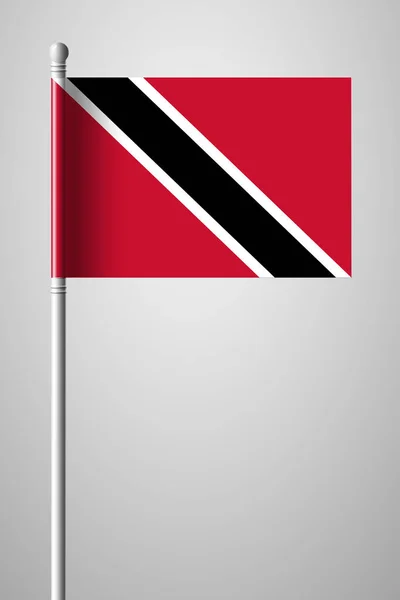 Bandiera di Trinidad e Tobago. Bandiera Nazionale su Flagpole — Vettoriale Stock