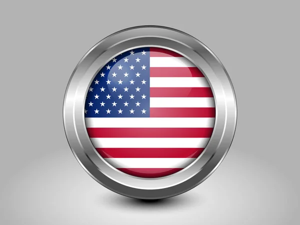 Flagge der Vereinigten Staaten von Amerika. Amerikanische Flagge. Metall und Glas — Stockvektor