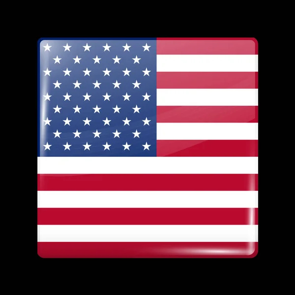 Flagge der Vereinigten Staaten von Amerika. Amerikanische Flagge. Hochglanz-Ikone — Stockvektor