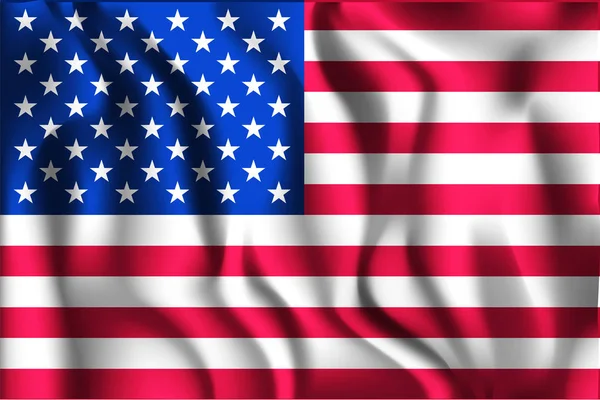 Vlag van de Verenigde Staten van Amerika. Amerikaanse vlag. Hoogte-breedteverhouding 2 — Stockvector