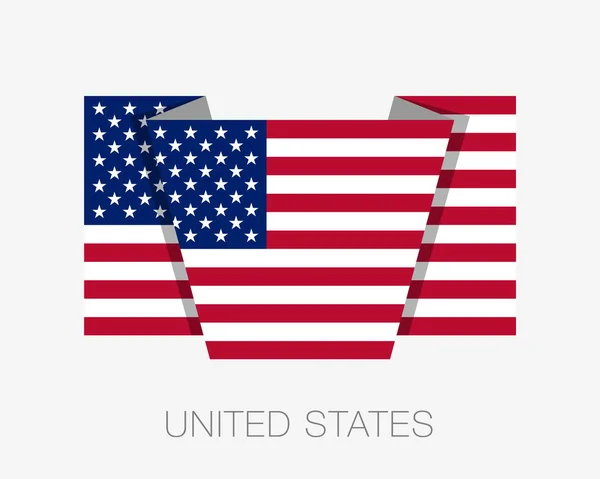 Flag of United States of America. American Flag. Flat Icon Waver — Stock Vector