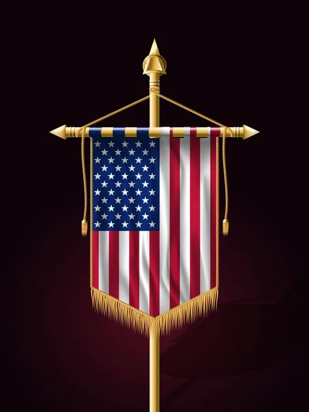 Bandera de Estados Unidos de América. Bandera Americana. Vertica festiva — Vector de stock