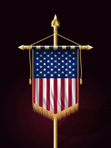 Bandera de Estados Unidos de América. Bandera Americana. Vertica festiva — Vector de stock