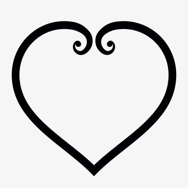 Heart Outline Icon Elegan Minimal Design Style - Stok Vektor